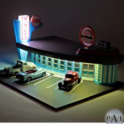$6.1060'S DRIVE-IN DINER DIORAMA FOR HOT WHEELS / DIECASTS 1:64