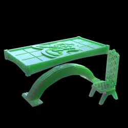 Asian Table and Chairs, Pre Supported 28mm Scale