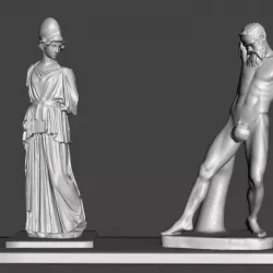 Athena and Marsyas group by Myron