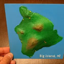 Big Island Hawaii 3D topo relief map
