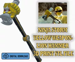 Ninja Storm Wind Weapon- Lion Hammer 3D Print STL File