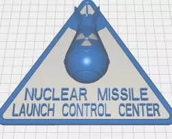 Nuclear warning 3D sign