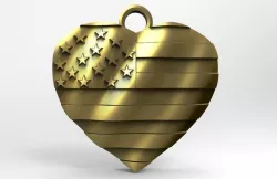 USA flag heart pendant