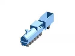 Wooden train - Locomotive & Tender