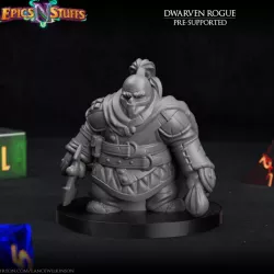 $1.99Dwarven Rogue 07 Miniature - pre-supported