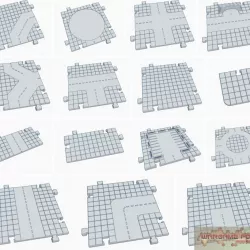 $10.00City Block Street Tile Set, Set of 15 STL Tiles