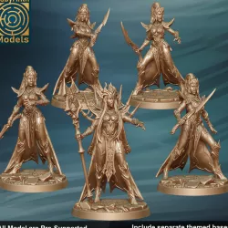 $10.00Dark Elf / Drow Zealots and Spider Priestess set - 32mm scale