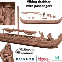 $14.99Drakkar (Longship) et équipage - 28mm for wargame