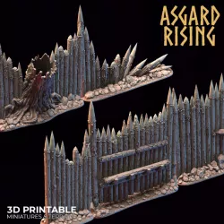 $19.00FORTIFIED VILLAGE - Palisade modular terrains Set Presupported