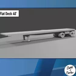 $2.00Flat Deck Semi Trailer 1/64 scale