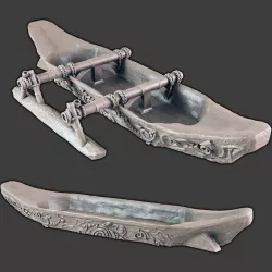 $2.50Dugout Jungle Canoe & Outrigger [SUPPORT-FREE]