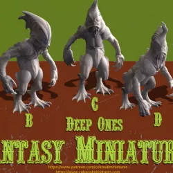 $20.00Fantasy Series 12 Bundle, 5 x Deep Ones minis - PRE-SUPPORTED