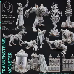 $22.00Frankensteins Monster - Pack of 14 models - PRESUPPORTED - Halloween - 32mm scale