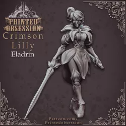 $3.50Crimson Lilly - Eladrin - Hero Miniature - 32mm scale - D&D 5E