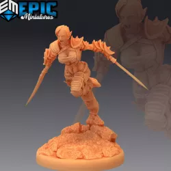 $3.90Elven Huntress Charging / Female Barbarian Elf / Ancient Elvish Tribe