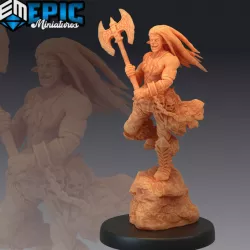 $3.90Fire Genasi Axe / Male Flame Warrior / Burning Land / Elemental Creature