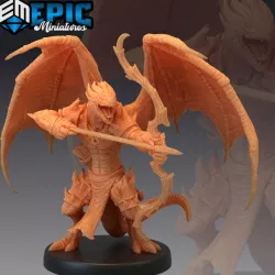 $3.90Flying Dragonborn Archer / Winged Half Dragon Warrior / Draconic Player Character