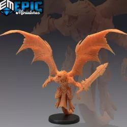 $3.90Flying Dragonborn Sword / Winged Half Dragon Warrior / Draconic Player Character