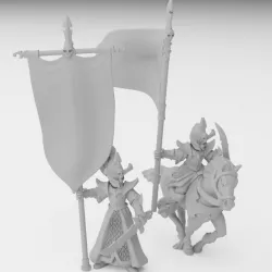 $3.99Dark Elf Battle Standard Bearer Miniatures (32mm, modular)