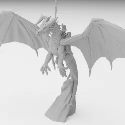 $3.99Dark Elf Black Dragon Miniature (32mm, modular)
