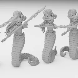 $3.99Dark Elf Snake Folk Miniatures (32mm, modular)
