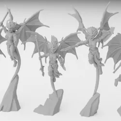 $3.99Dark Elf Winged Witches Miniatures (32mm, modular)