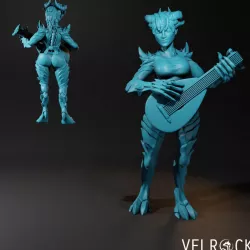 $4.00Female Tiefling Bard with Lute (PRESUPPORTED)