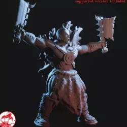 $4.00Fire Barbarian Goliath Genasi Champion Medium Miniature version 2 (1 inch/25 mm base, 1.25 inch/32 mm height)