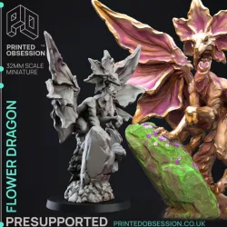 $4.00Flower Psudo Dragon - Elemental Familar - PRESUPPORTED - 32mm scale