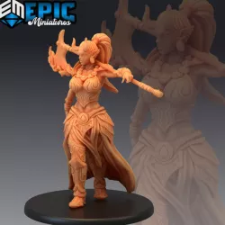 $4.90Efreeti Female Flame Axe / Fire Elemental Djinn / Ifrit Girl / Inferno Genie