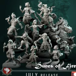 $49.00Dunes of Fire Bundle 11 unique miniatures (32mm and 75mm) pre-supported