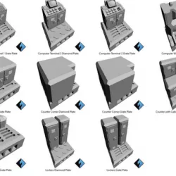 $5.00Counters, Cabinets, Lockers, and Computer Terminals, OpenLOCK Modular Industrial Terrain Tiles Expansion Set