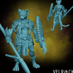 $5.00Female Leonin Warrior with Spear/Sword and Shield (PRESUPPORTED)