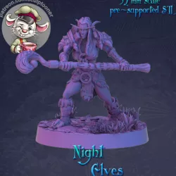$6.00Druid Night Elf female attack posed - 32mm scale printable miniature
