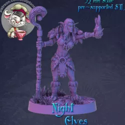 $6.00Druid Night Elf female calm posed - 32mm scale printable miniature