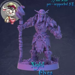 $6.00Druid Night Elf male calm posed - 32mm scale printable miniature