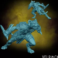 $6.00Female Leonin Warrior with Swords/Daggers/Claws/Shield (PRESUPPORTED)