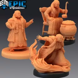 $8.90Fire Dwarf Female Set / Dwarven Villager / Mystical Old Woman / Elemental