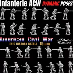 $9.99Dynamic poses Infantry - Epic History Battle of American Civil War -15mm scale