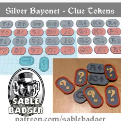 Clue Tokens with Card Backs - Silver Bayonet