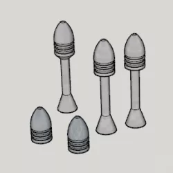 Cold Steel Big Boa Blow Gun 3D Printable 15.5mm Minie Ball & 15.5mm Minie Ball Stun Dart