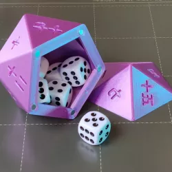 D20 Kanji Dice Box with Magnetic Lid