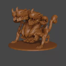 Final Fantasy inspired, 3 headed Hydra, Tabletop DnD miniature,