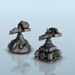 $1.75Ion cannon turret (+ destroyed version) - Science fiction SF sCIFI