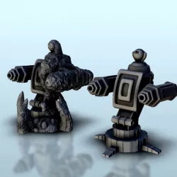 $1.75Laser turret (+ destroyed version) - Science fiction SF sCIFI