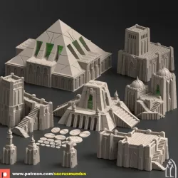 $17.95Krotone. Sorcerers Planet. 3D Printing Designs Bundle. Futuristic / Egypt / Art Deco / Scifi Buildings. Terrain and Scenery for Wargames
