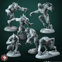 $18.00Ghouls set 6 miniatures 32mm pre-supported
