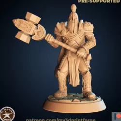 $3.00Human Paladin with two-hand mace 32mm