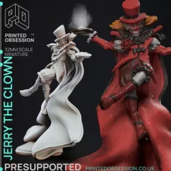 $3.50Jerry The Clown - Circus of Horrors - PRESUPPORTED - 32mm Scale