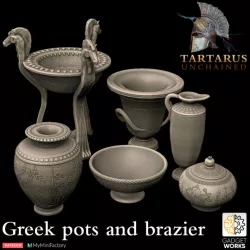 $4.00Greek pots and brazier - Tartarus Unchained